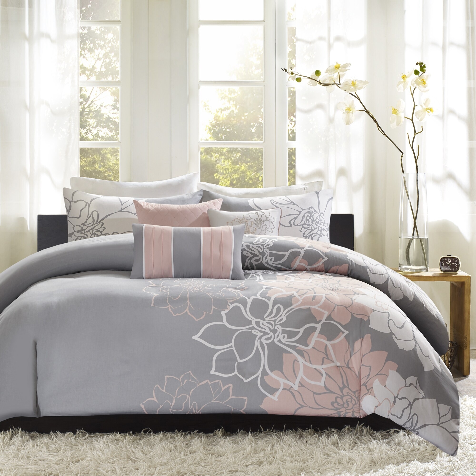 Madison Park Lola Cotton Sateen Printed 6-piece Duvet Cover Set