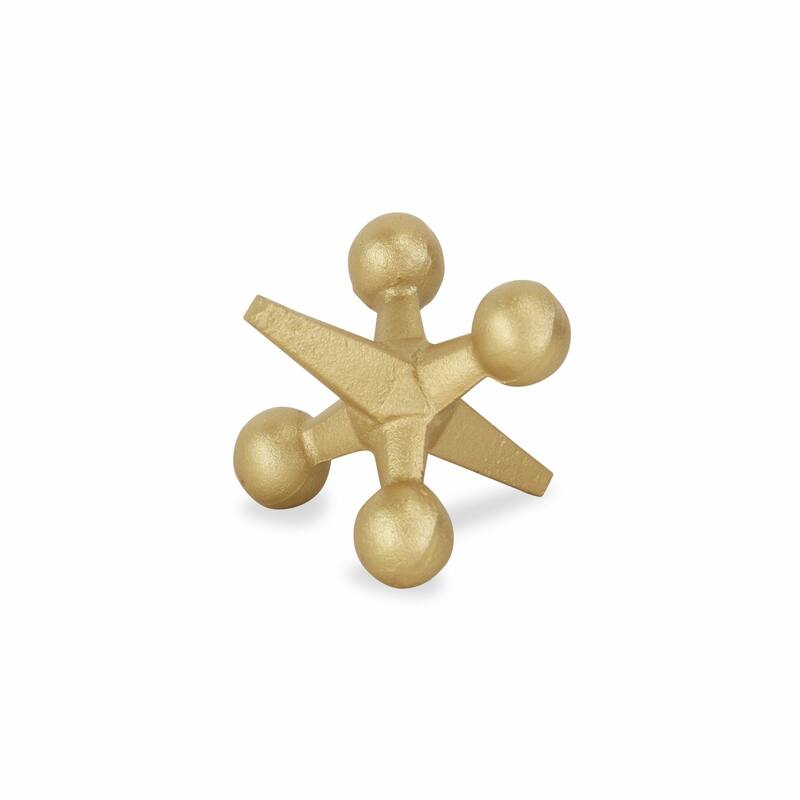 HomeRoots Petite Gold Jack Shaped Decorative Sculpture - 5' X '4.25' X '5