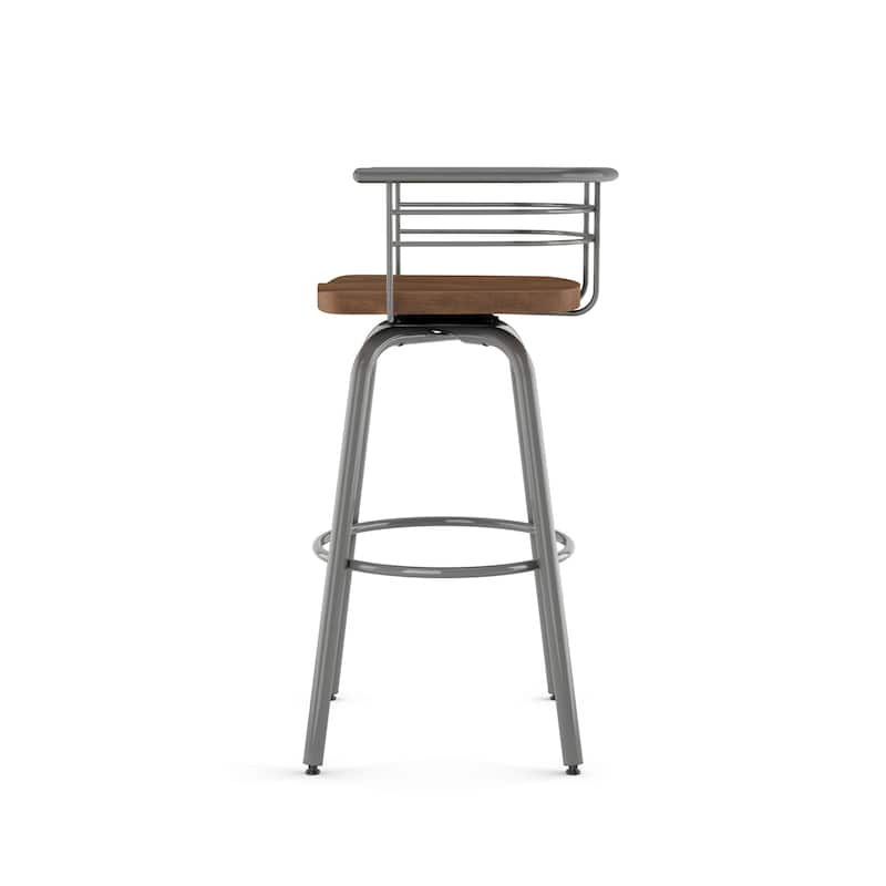 Amisco Brisk Swivel Counter Stool with Distressed Wood Seat