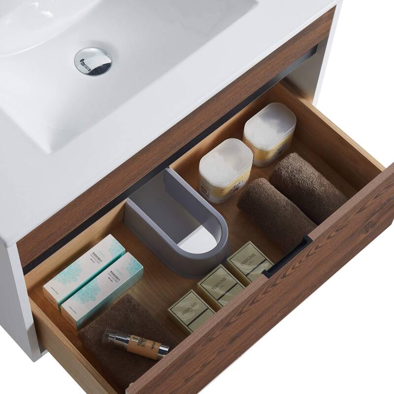 Fine Fixtures - Wall Mount Bathroom Vanity And Sink, Knob Free Design - Alpine Collection -