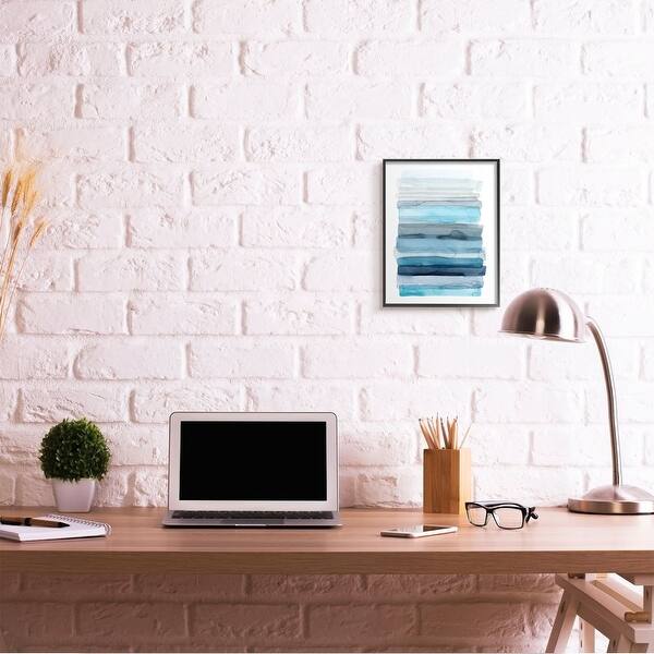 Stupell Industries Water Inspired Blue Grey Ombre Abstract Lines Framed Wall Art Overstock 31610212
