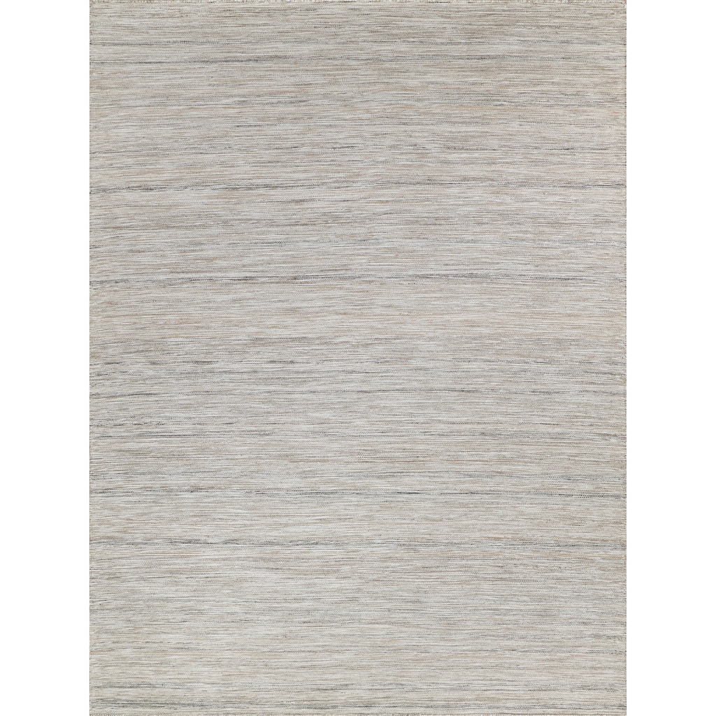 EXQUISITE RUGS Kashmir Indoor/Outdoor Flatweave PET yarn Light Taupe Area Rug.