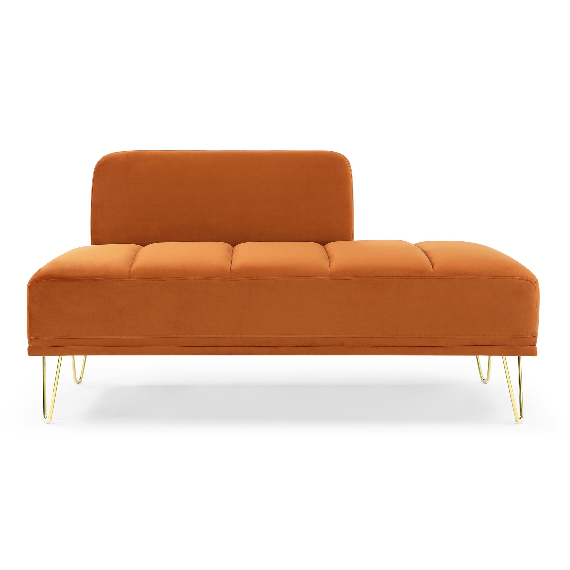 75152_main.jpg Velvet ottoman stool bench gold brass base modern main image 1