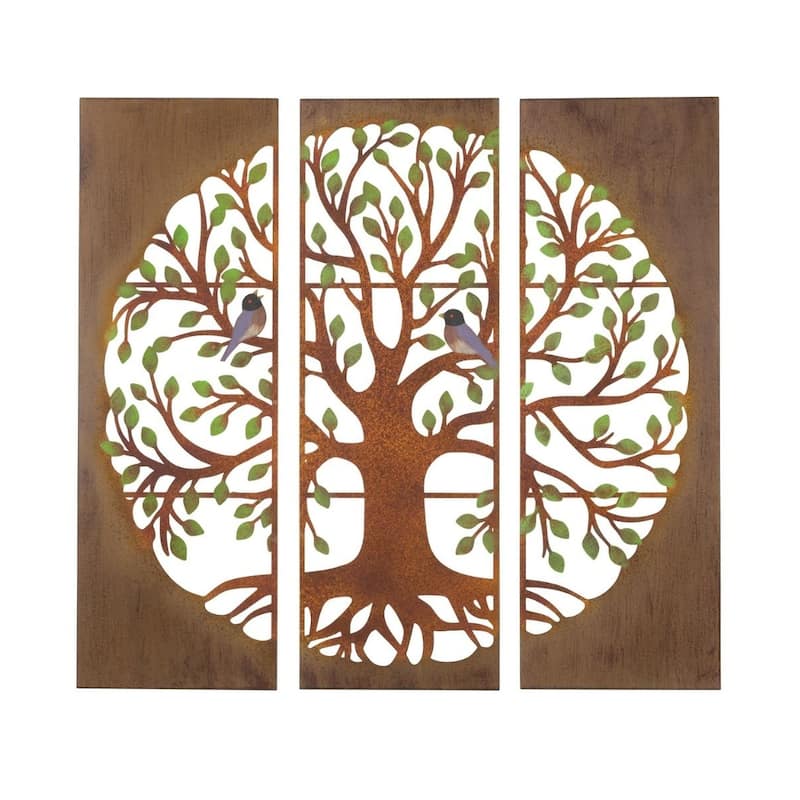 Rustic Tryptic Tree of Life Wall Decor