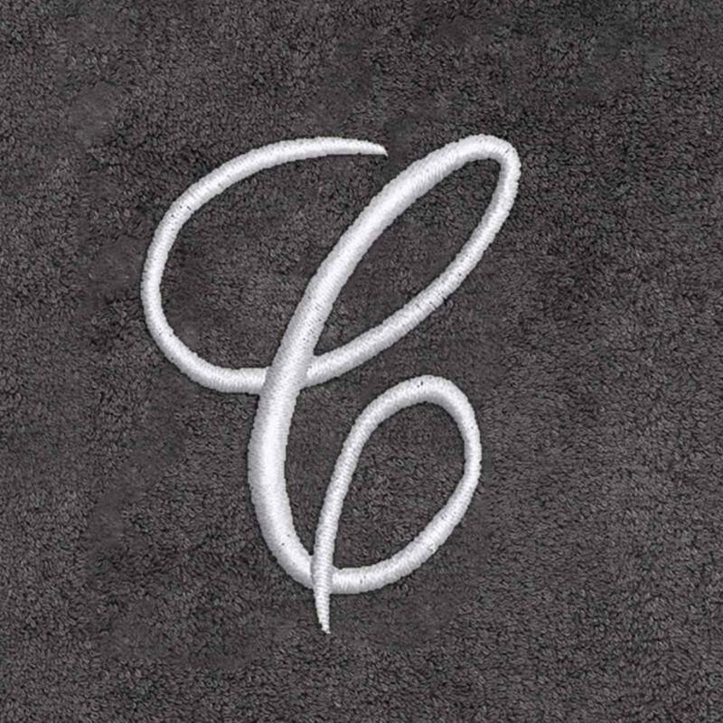 Avanti Linens Granite/Silver Script Monogram Hand Towel Letter C - Hand Towel