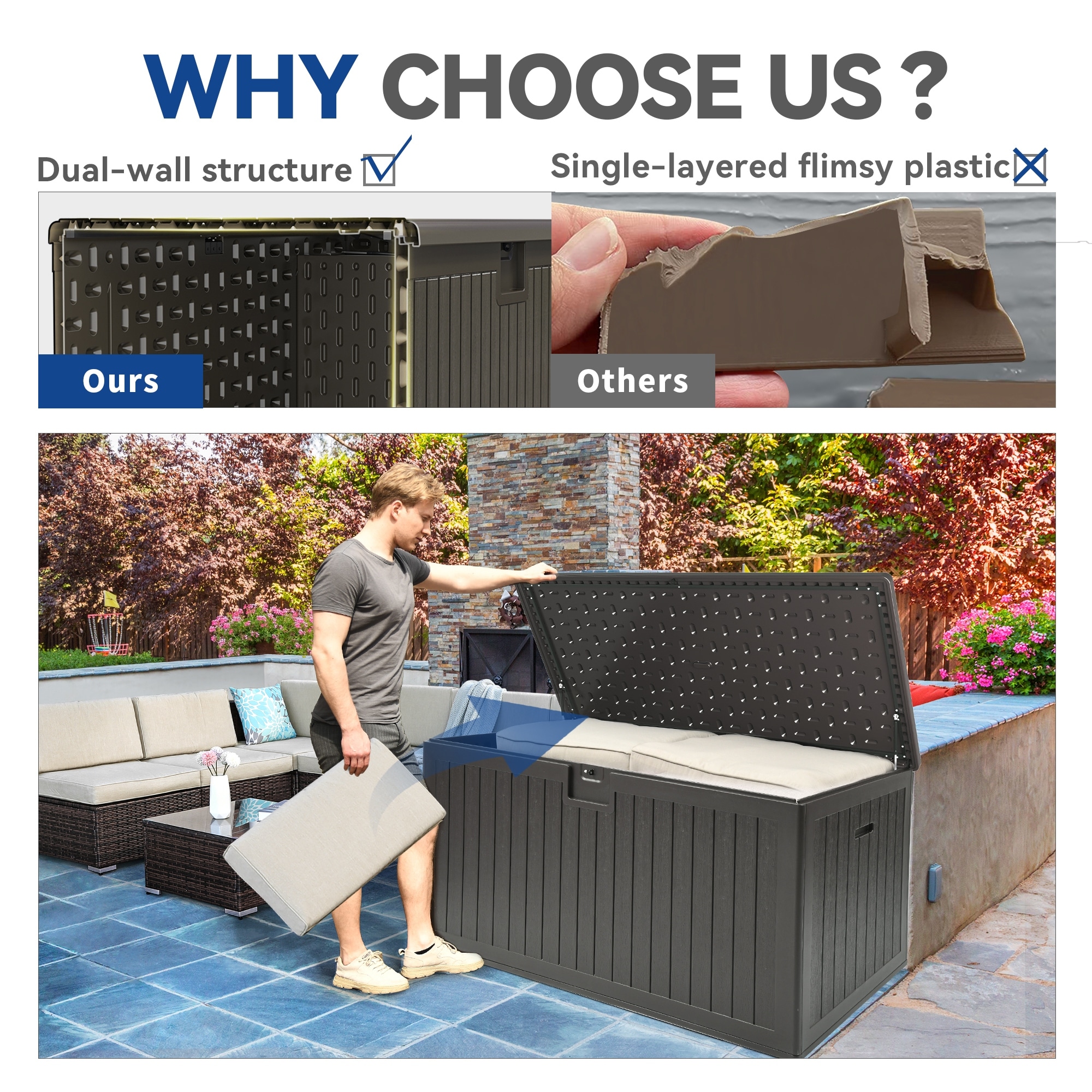 230 Gallon Outdoor Storage Waterproof Deck Box - N/A - On Sale - Bed Bath &  Beyond - 36955462