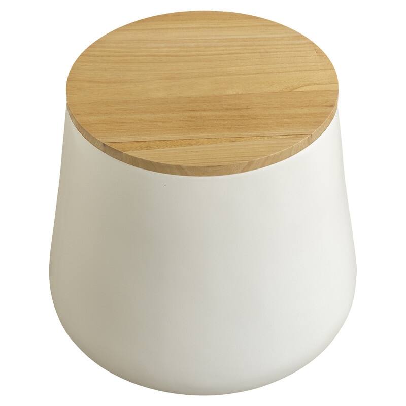 Orunel Modern Fiberstone Side Table with MDF Top and Painted Finish for Living Rooms, Patios, Balconies
