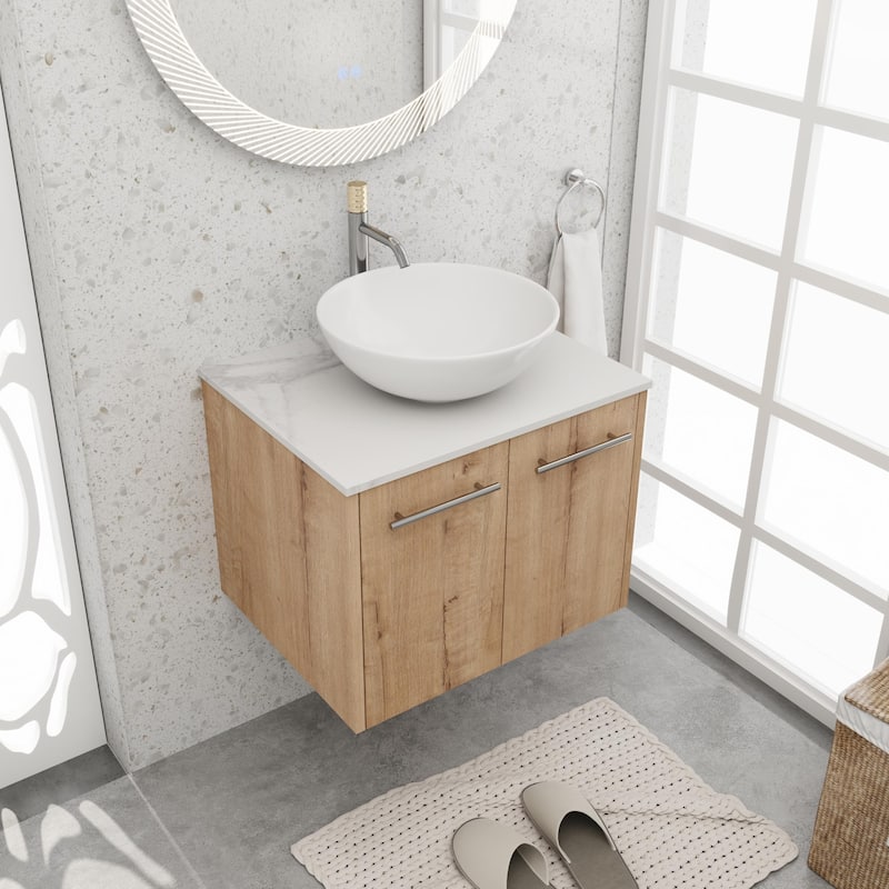 BNK 24"/30" Single Sink Bathroom Vanity with Soft Close Door, Modern Floating Vanity