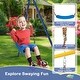 preview thumbnail 5 of 6, 4-in-1 660 lbs Heavy Duty Swing Set for Kids Aged 3-9 Years Old-Yellow - 97" x 75" x 74" (L x W x H)