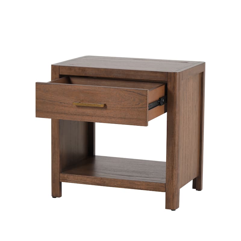 NPD Furniture Trevin Nightstand with 1 Drawer and Open Shelf