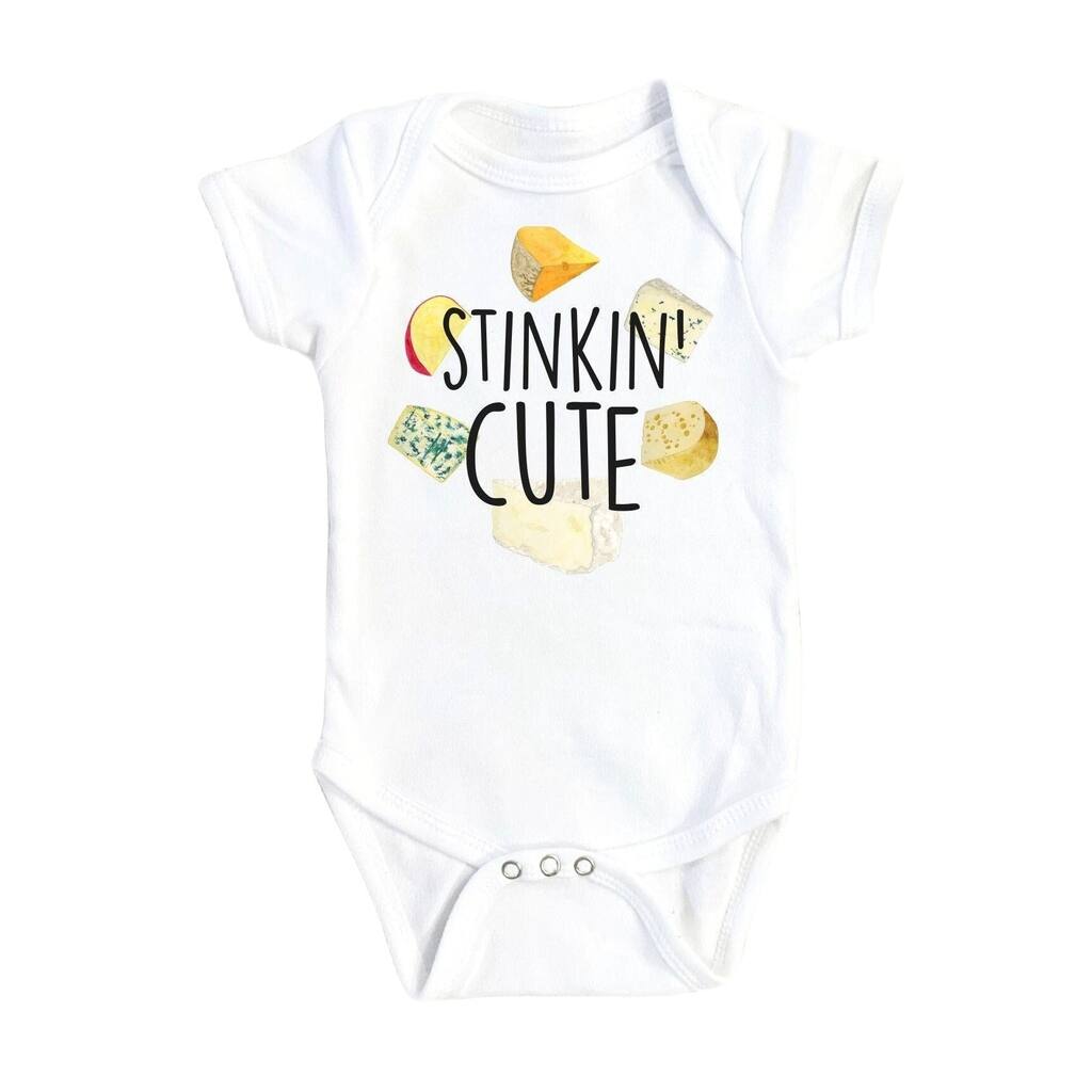 Cheese Stinkin' Cute - Baby Boy Girl Clothes Infant Bodysuit Funny Cute Newborn