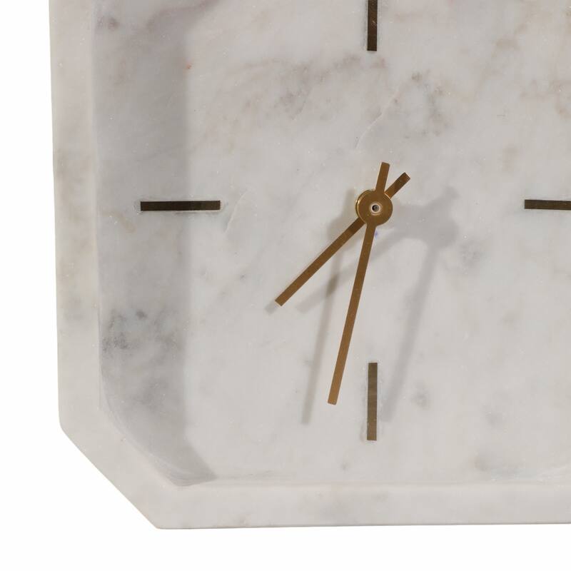 Modern Glam Marble & Stone Clock for Home Decor