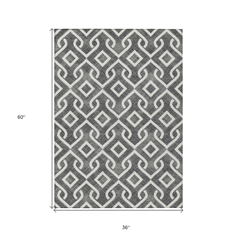 HomeRoots Geometric Transitional Rectangle Outdoor Rug