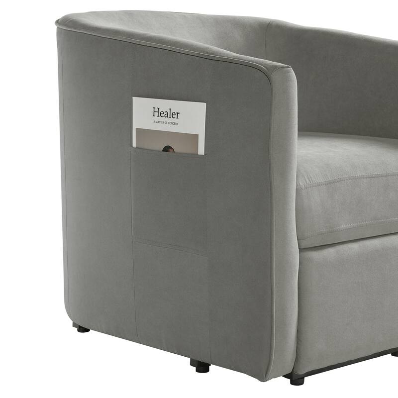 Power Lift Recliner Barrel Shape Recliner Chair Lift Assist Reclining Chair Electric Lift Chair with Footrest and Side Pocket