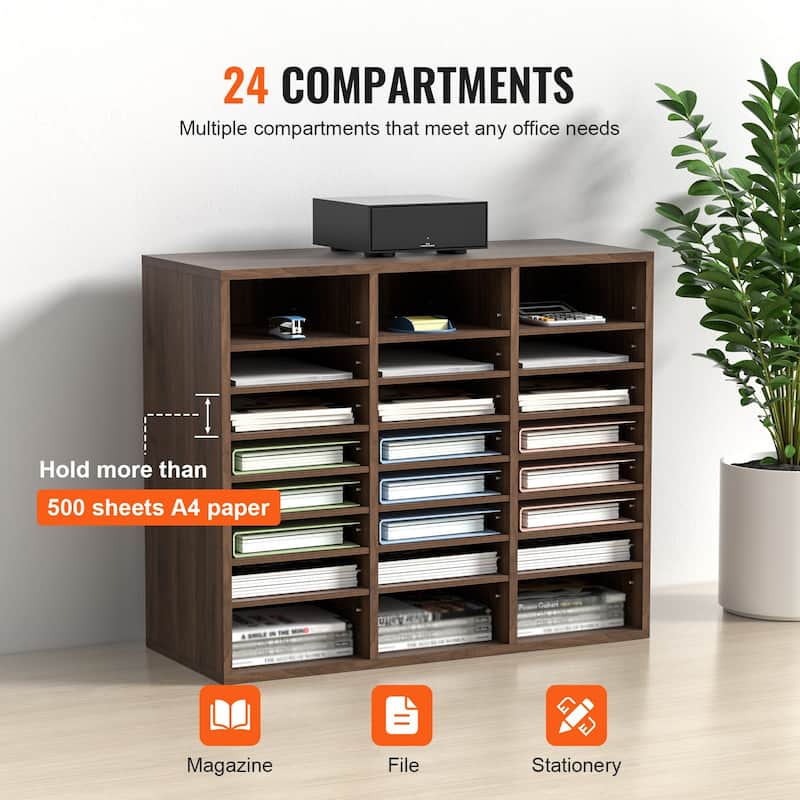 Multi-Purpose Office Literature Organizers with 24 Compartments and Adjustable Shelves Perfect Addition to Any Space