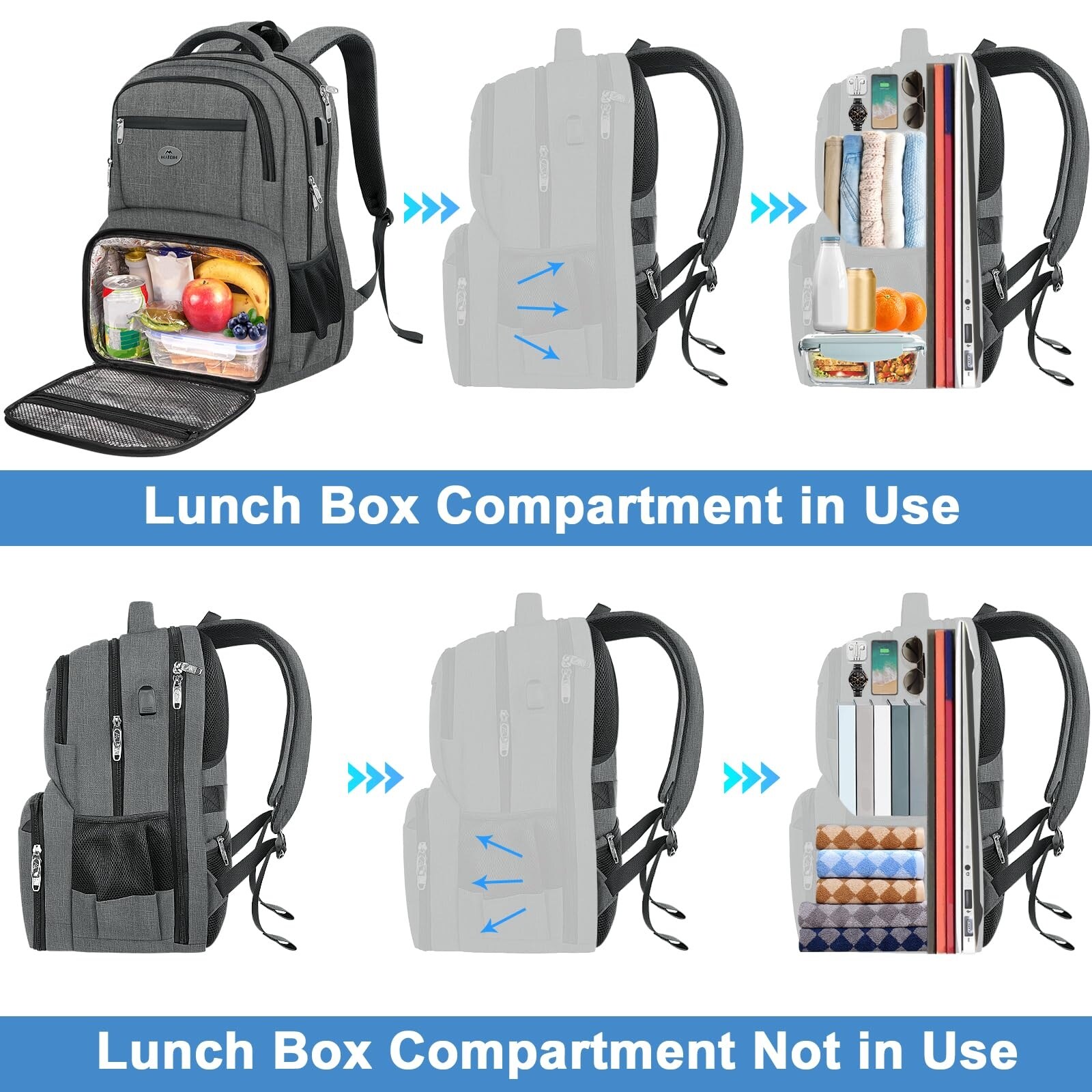 backpack to carry laptop and lunch box MATEIN with Cooler open TSA Work Backpack for Men, Large