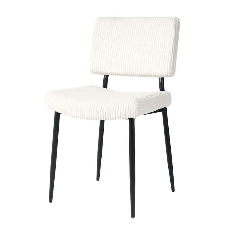 Fabric Seat Metal Frame Dining Chairs(set of 2) - Beige - Set of 2