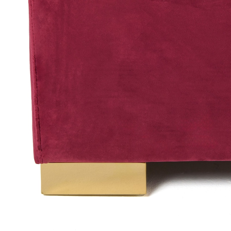 Modrest Janet Modern Red Velvet & Gold Bed