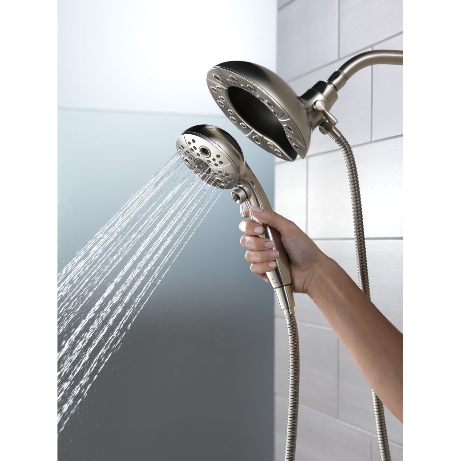 NEW Delta 75583CSN In2ition 2-In-1 Showerhead Combo Satin Nickel 5 SETTINGS 