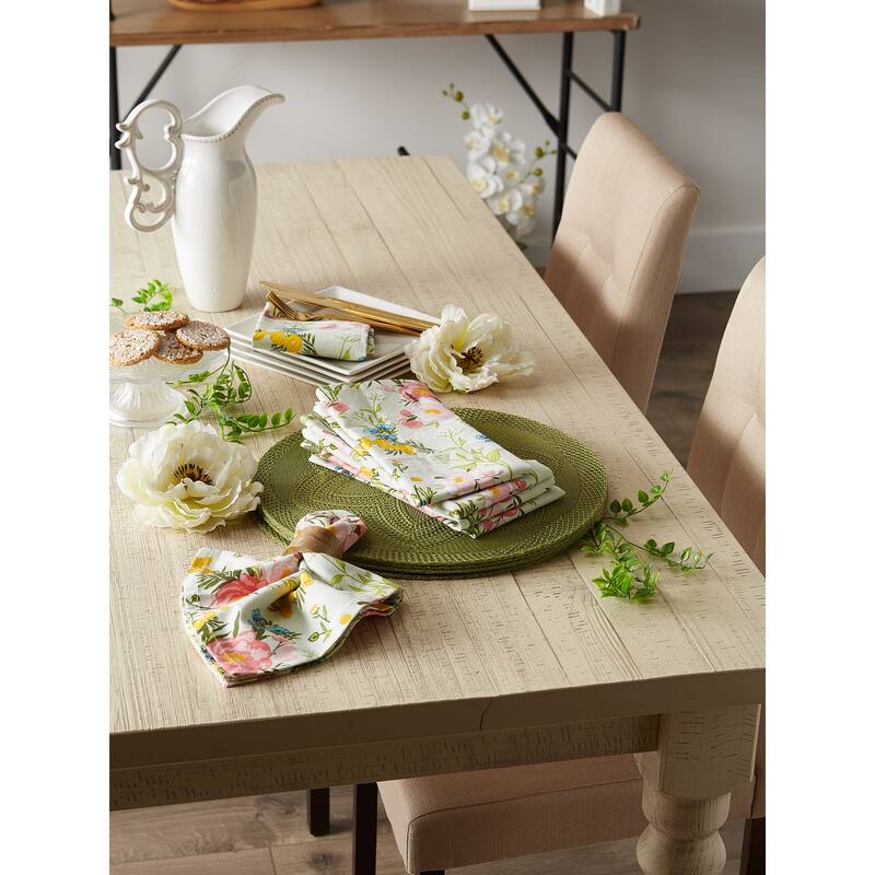 DII Honey Gold Floral Woven Round Placemat (Set of 6)