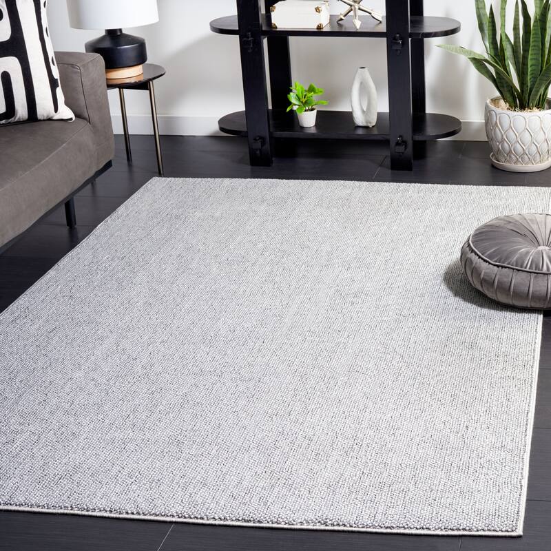 SAFAVIEH River Alcie Contemporary Solid Rug - 4' x 6' - Grey/Ivory
