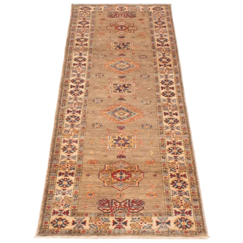 ECARPETGALLERY Hand-knotted Aryana Taupe Wool Rug - 2'9 x 8'1