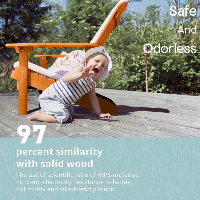 WINSOON All Weather HIPS Outdoor Plastic Adirondack Chairs Set of 2