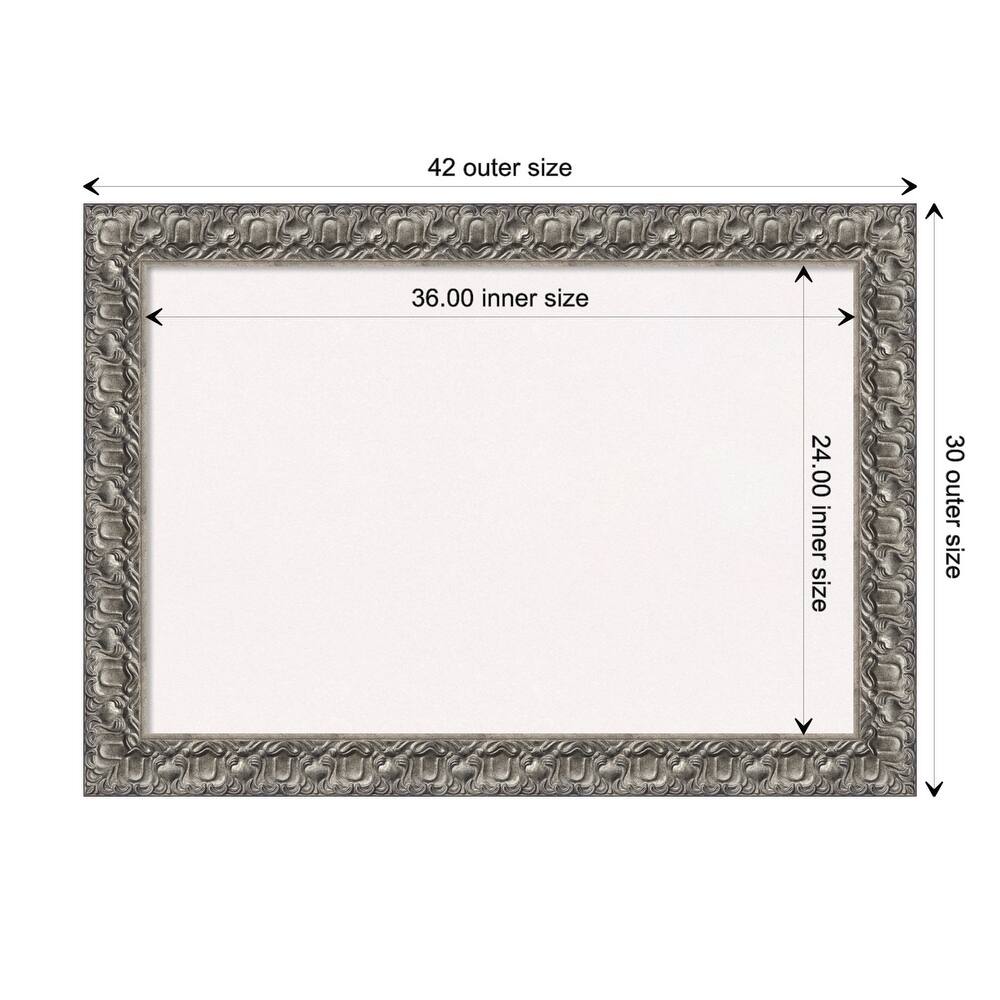 Silver Luxor Wood Framed White Corkboard Bulletin Board