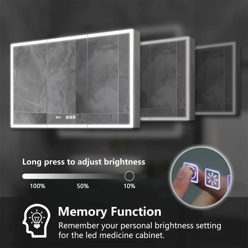 ExBrite Led Lighted Medicine Cabinet Recessed or Surface with Mirrors
