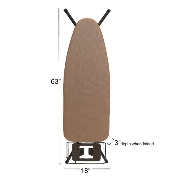 Household Essentials 4-Leg Ironing Station with Sleeve Board and Iron Rest Hanger Bar - 49.0"L x 18.0"W x 38.0"H