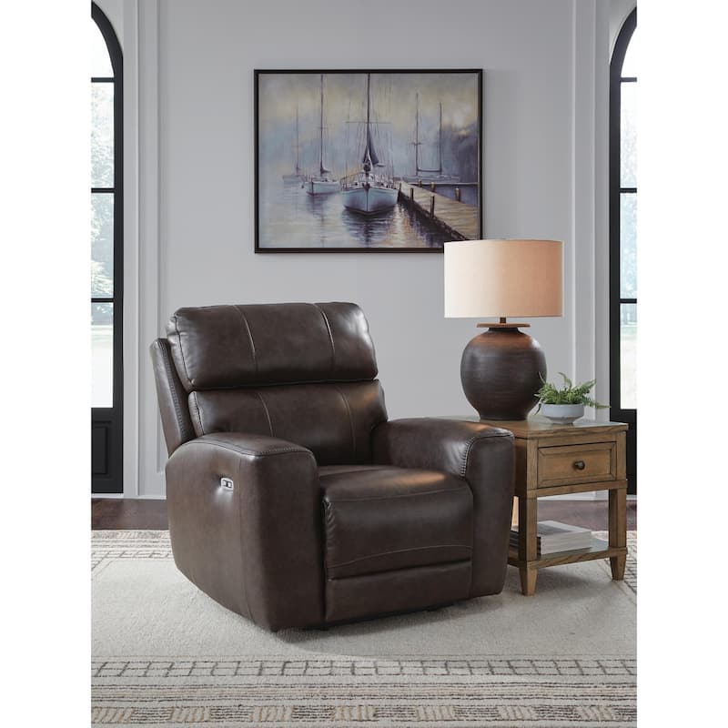 Signature Design by Ashley Side Step Brown Power Recliner - Brown