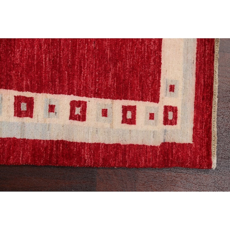 Gabbeh Kashkoli Wool Oriental Area Rug Hand-knotted Geometric Carpet - 3'2" x 5'1"
