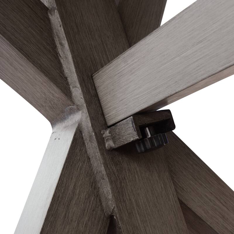 Lombok Outdoor Modern 6 Seater Aluminum Dining Set with Dining Bench by Christopher Knight Home