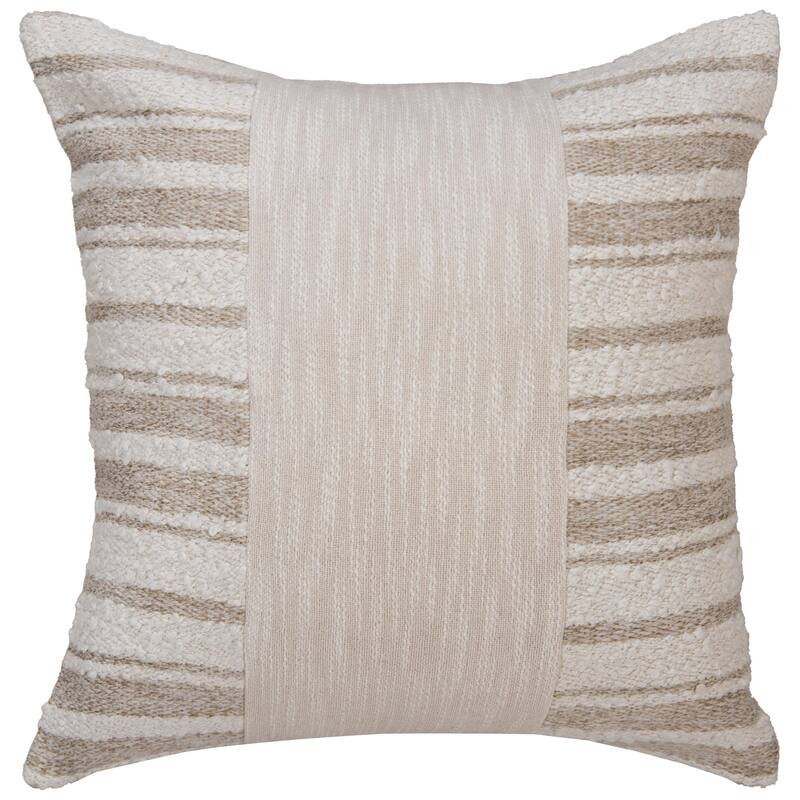 Donny Osmond Natural/Dark Natural Stripe Modern Industrial Throw Pillow