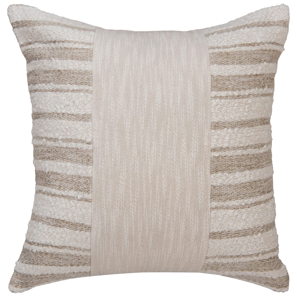 Donny Osmond Natural/Dark Natural Stripe Modern Industrial Throw Pillow