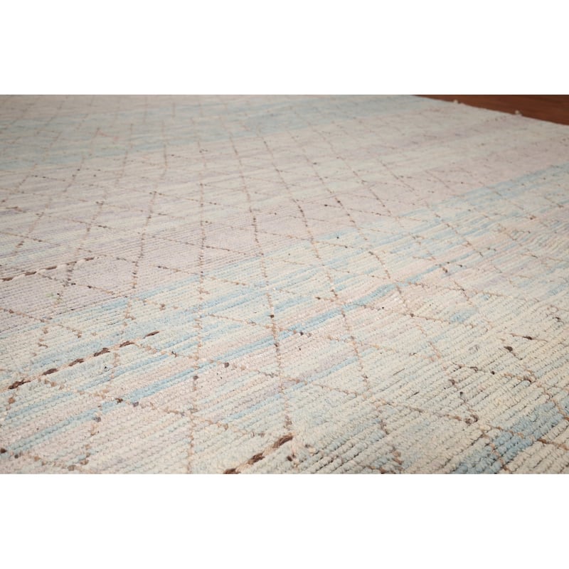Trellis Moroccan Large Area Rug Handmade Oriental Wool Carpet - 10'0"x 15'4"