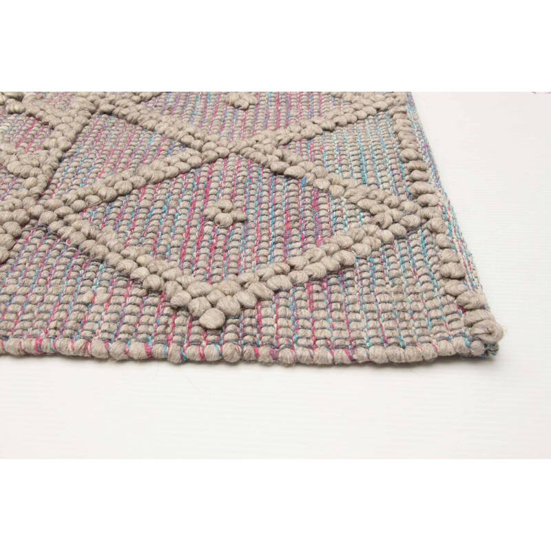 ECARPETGALLERY Braid weave Sienna Grey Wool Rug - 5'0 x 8'2