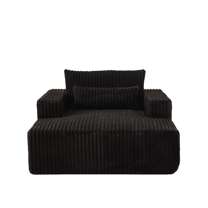 Modern 75" Corduroy Lounge Chair, Soft and Comfortable Sleeper Sofa with Pillow Support for Indoor Spaces