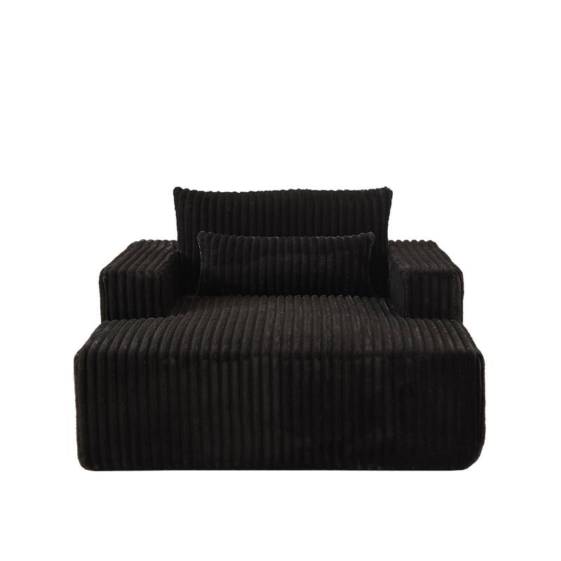 Plush Corduroy Fabric Modular Cloud Sofa with Backrest Pillow for Livingroom 75-Inch Fluffy Sleeper Sofa Bed