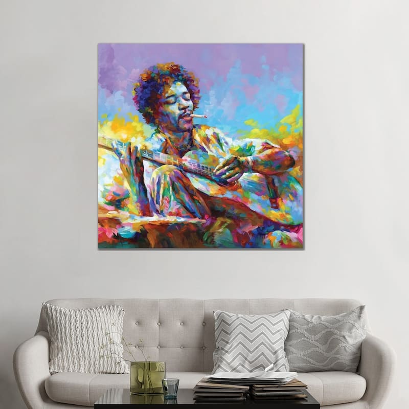 iCanvas "Jimi Hendrix II" by Leon Devenice Canvas Print