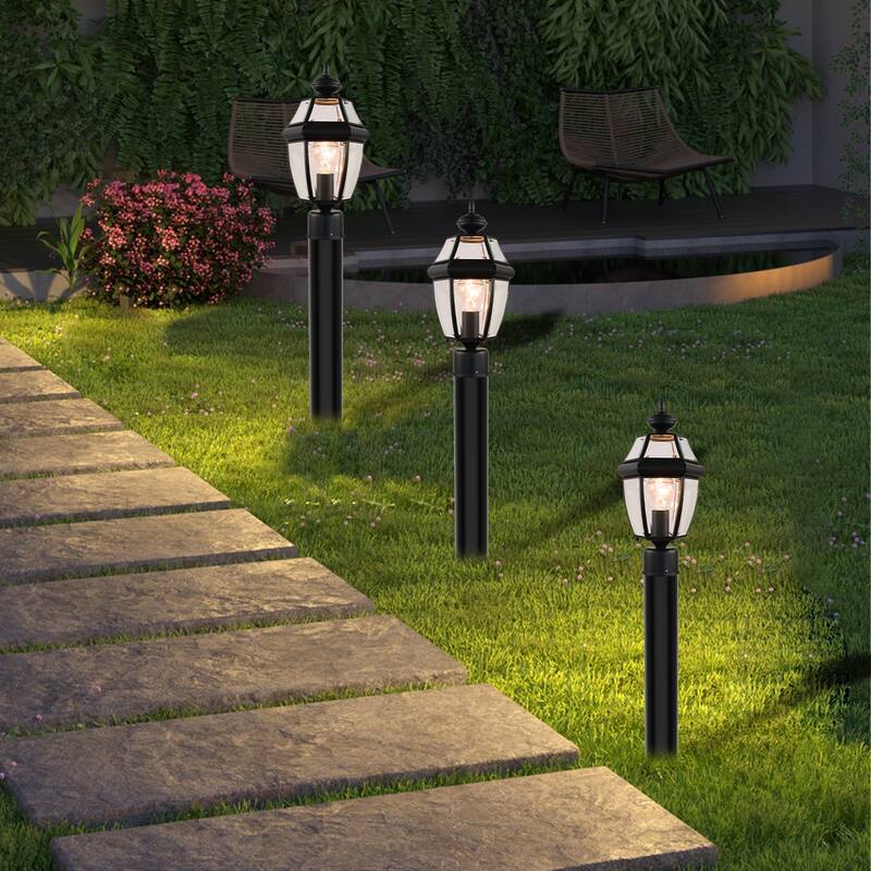 15" Post Light Fixture Waterproof Aluminum Housing with Glass