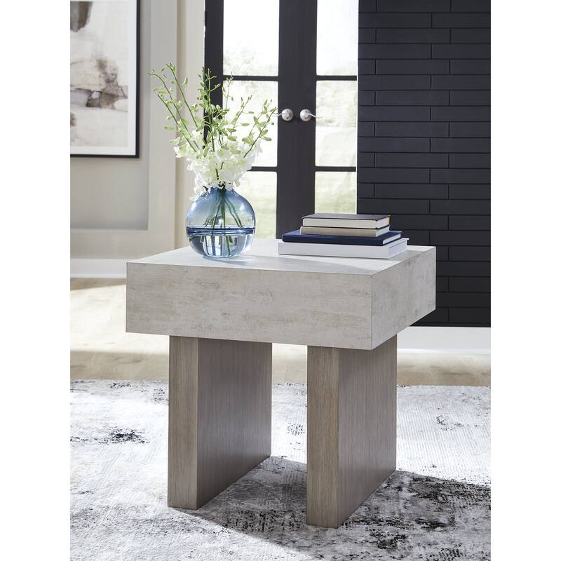 Signature Design by Ashley Jorlaina Brown/Gray End Table - 26" W x 26" D x 25" H