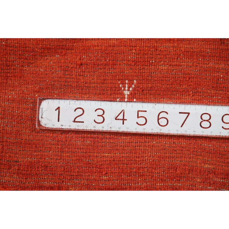 Hand Knotted Oriental 100% Wool Carpet Tribal Animal Pictorial Oranges & Rust Gabbeh Area Rug - 6' 6'' X 6' 6''
