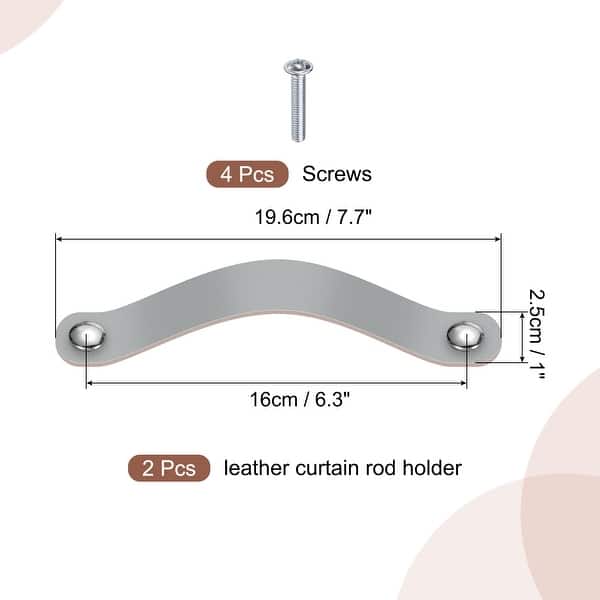slide 2 of 5, Leather Drawer Pull for Kitchen Bedroom Dresser Cupboard Grey - Grey