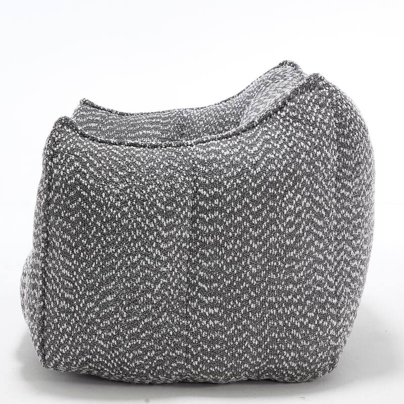 Chenille Square Bean Bag Chair, High Resilience Foam Lounge Chair, Cozy Aldult Lazy Sofa with Curved Armrests and Backrest