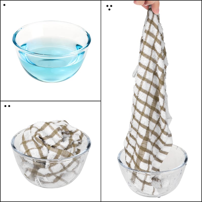 100% Cotton Dish Clothes, Waffle Buffalo Checked Kitchen Towels, Absorbent Dish Cloths