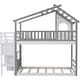 preview thumbnail 7 of 7, Stairway Twin over Twin Bunk Bed, House Bed, Storage and Guard Rail, Support with Wooden Boards