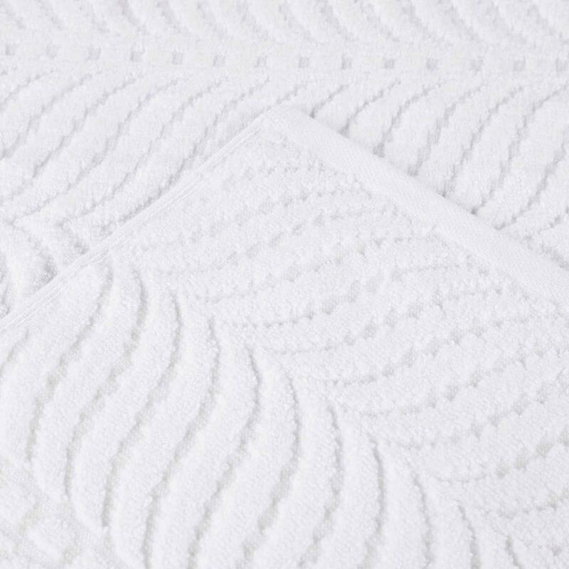 Superior Chevron Zero Twist Solid and Jacquard Cotton Hand Towel Set of 6