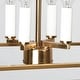 preview thumbnail 10 of 13, Dilley Modern 8-Light Gold Chandelier Island Lights for Dining Room - 31.9" L x 10.4" W x 16.7" H