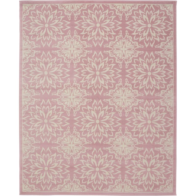 Nourison Jane Floral Medallion Indoor only Area Rug - 7' 10" x 9' 10" - Ivory/Pink